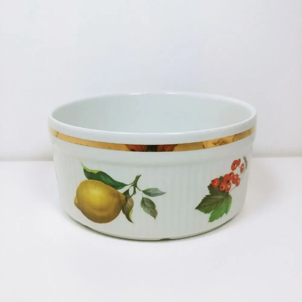 Staffordshire Salem England Alfred Meakin Fruit Oven Casserole bowl dish gold